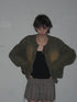 CIRCLE CUT-OUT DENIM JACKET -RUSTED BROWN-
